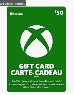 Carte cadeau Xbox — 50$