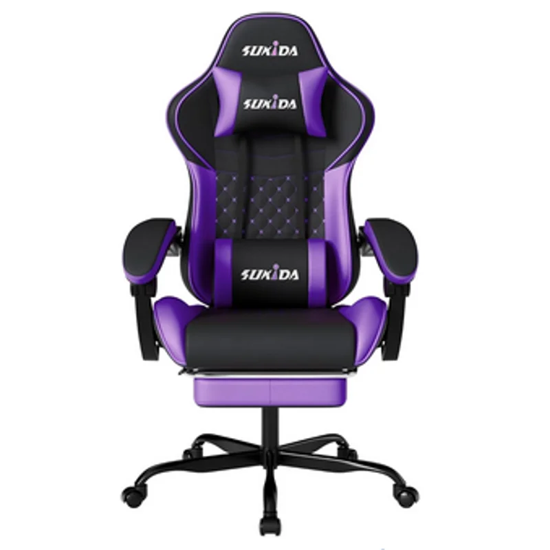 SUKIDA — Gaming chair with footrest and massage cushion